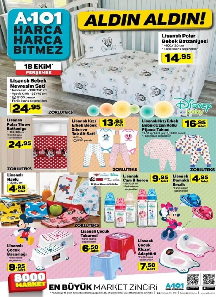 a101 18 ekim bebek ürünler