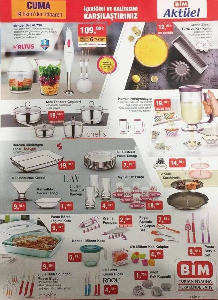 19 ekim bim aktüel ürünler