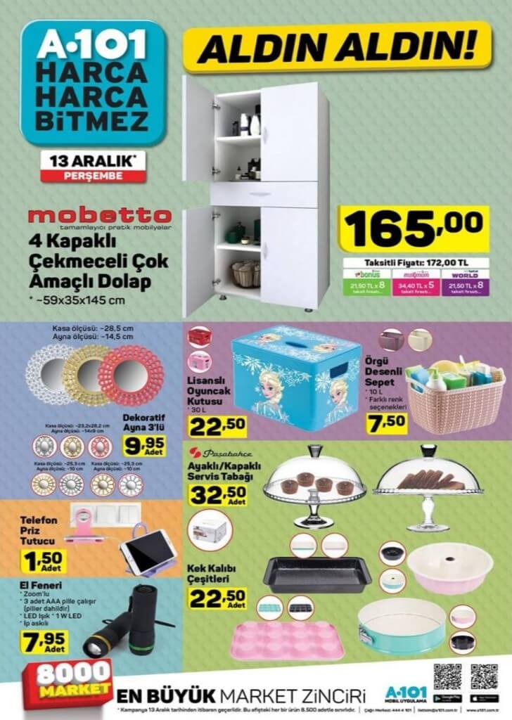 a101 market 13 aralık perşembe