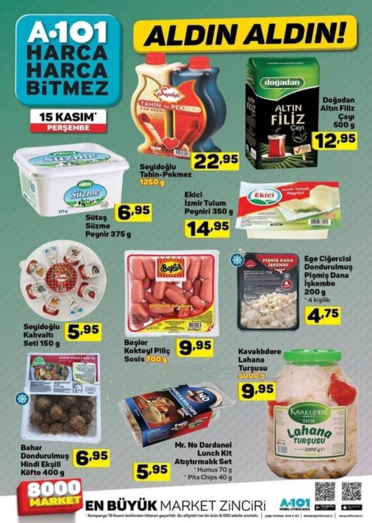 a101 15 kasım gıda ürünleri
