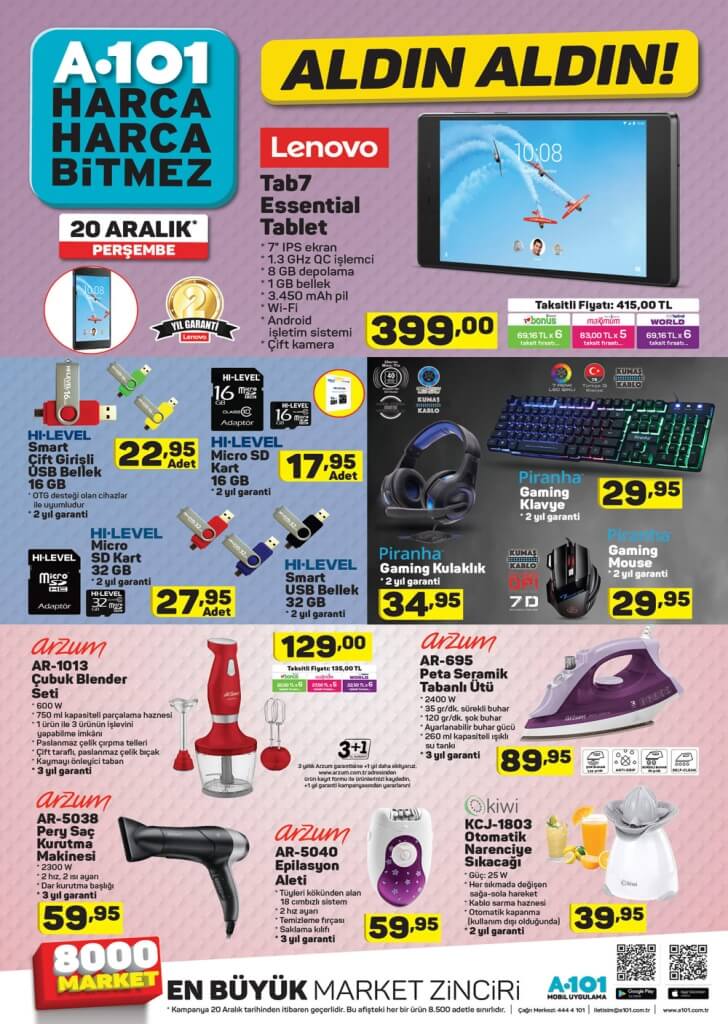 a101 market 20 aralik 2018