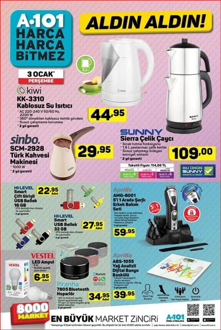 a101 aktüel 3 ocak 2019