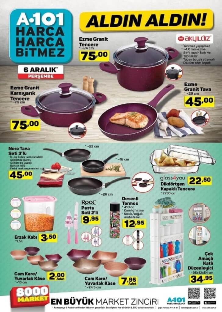 a101 market 6 aralık persembe
