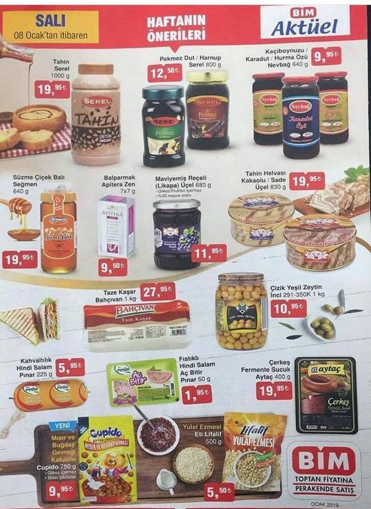 bim 8 ocak 2019 salı katalogu
