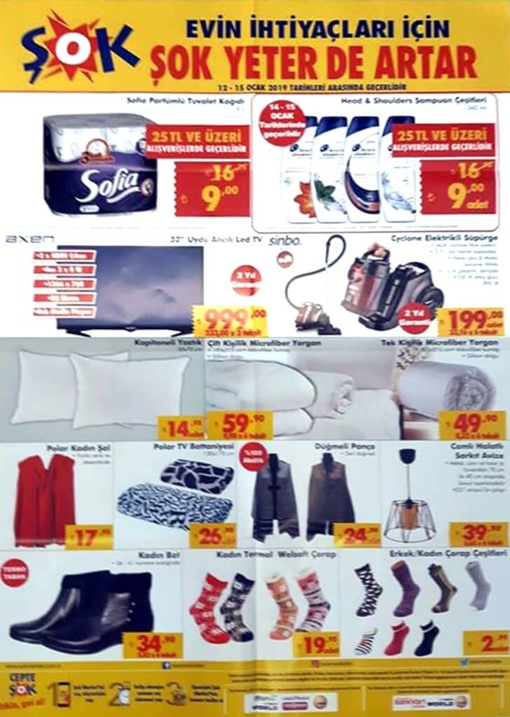 sok 12 ocak 2019 aktüel ürünleri