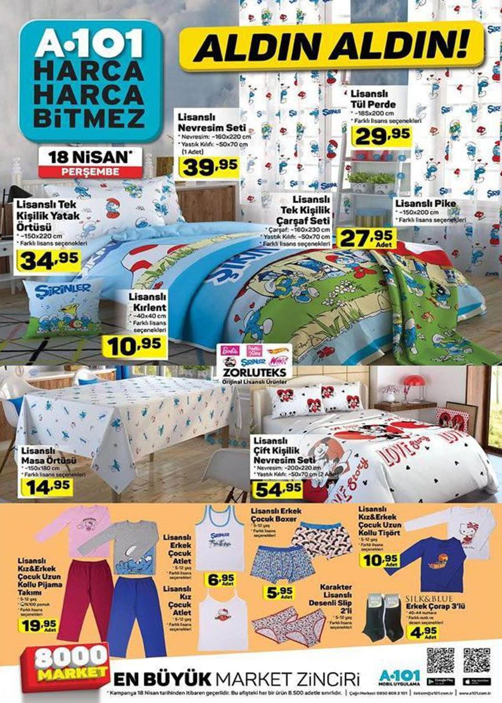 a101 18 nisan 2019 tekstil ürünleri