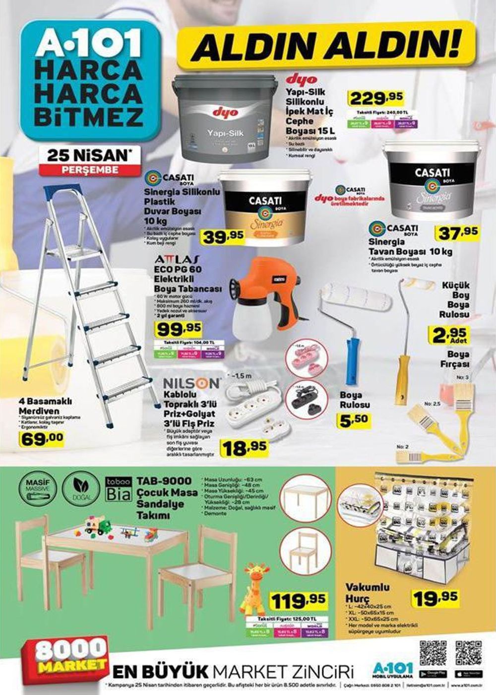 a101 duvar boyası 25 nisan 2019
